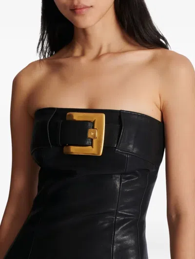 Balmain Buckle-embellished Dress In Black