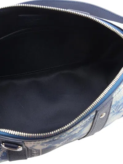 Pre-owned Louis Vuitton 2012-2025 Monogram Bandana City Keepall Crossbody Bag In Blue