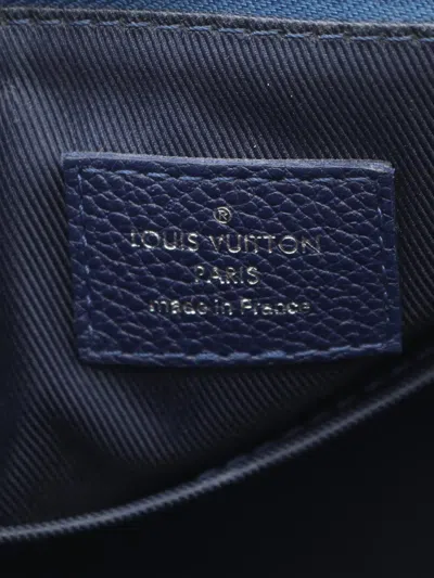 Pre-owned Louis Vuitton 2012-2025 Monogram Bandana City Keepall Crossbody Bag In Blue