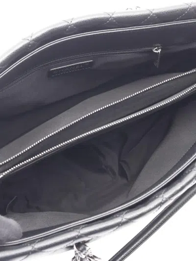 Pre-owned Chanel 2015-2016 Large Quilted Caviar City Shopping Tote Bag In Black