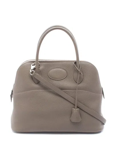 Pre-owned Hermes 2020 Taurillon Clemence Bolide 31 Satchel In Brown