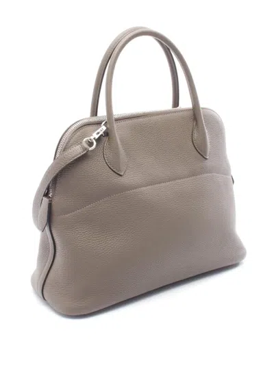 Pre-owned Hermes 2020 Taurillon Clemence Bolide 31 Satchel In Brown