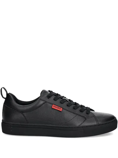 Hugo Boss Logo-patch Lace-up Sneakers In Black