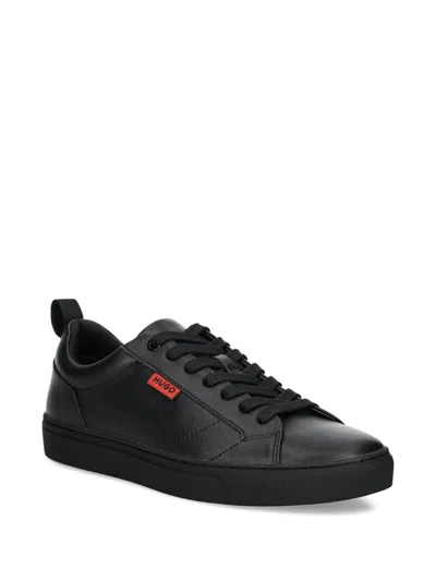 Hugo Boss Logo-patch Lace-up Sneakers In Black