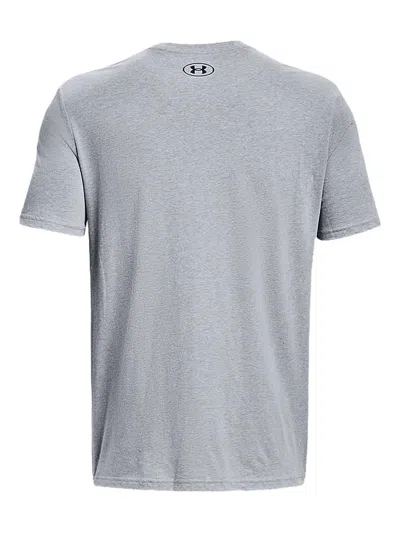 Under Armour Baseball Script T-shirt Mens Gray Cotton Blend Outdoor Srt384 In Gray