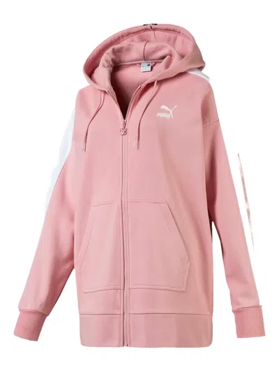 Puma Classics Tape T7 Zip-up Hoodie In Pink