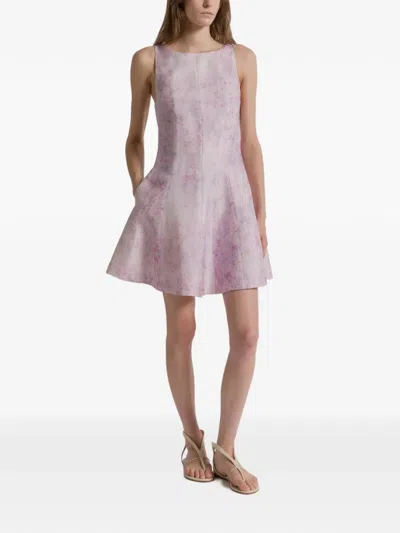 Alberta Ferretti Floral Sleeveless Mini Dress In Pink