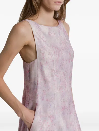 Alberta Ferretti Floral Sleeveless Mini Dress In Pink