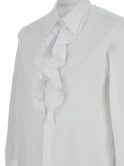 Ralph Lauren Fringe-detailed Long-sleeves Shirt In White