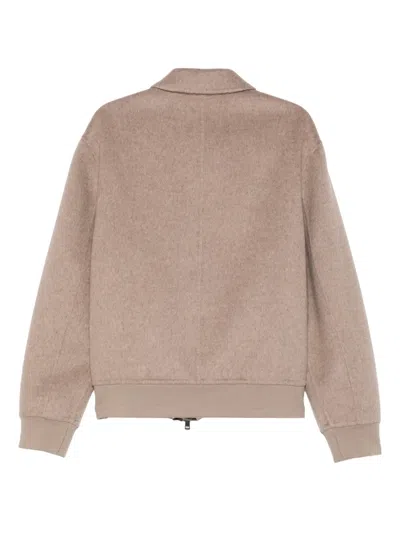 Greyed Zip-up Bomber Jacket In Neutral