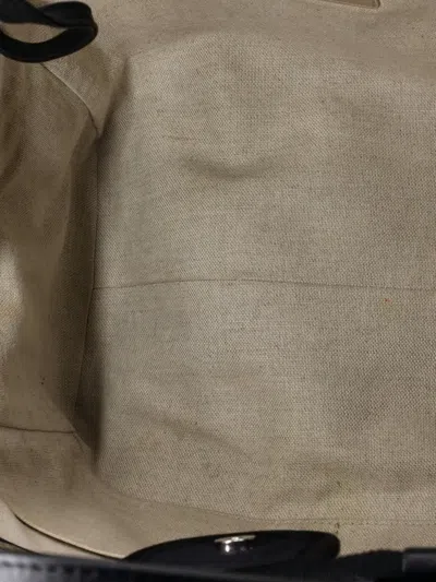 Pre-owned Chanel Deauville Nm Mixed Fibers Small Tote Bag In Black