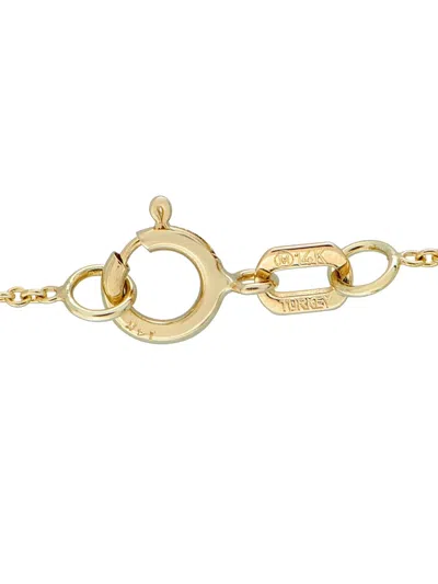 Pre-owned Lb Exclusive 14k Yellow Gold Diamond V-shaped Pendant Necklace