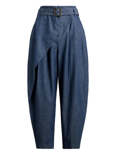 Polo Ralph Lauren Belted Trousers In Blue