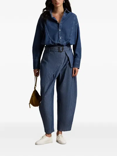 Polo Ralph Lauren Belted Trousers In Blue