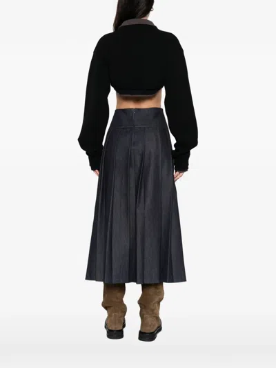 Miharayasuhiro Layered Cropped Sweater In Black