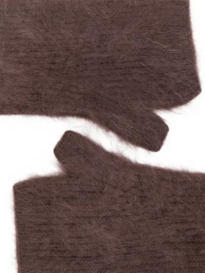 Absolut Cashmere Karolina Fingerless Cashmere Gloves In Brown