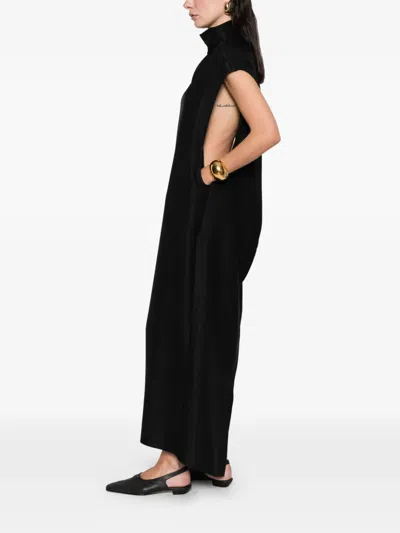 Calvin Klein Collection Thea Mock-neck Maxi Dress In Black