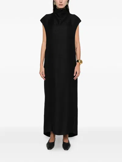 Calvin Klein Collection Thea Mock-neck Maxi Dress In Black