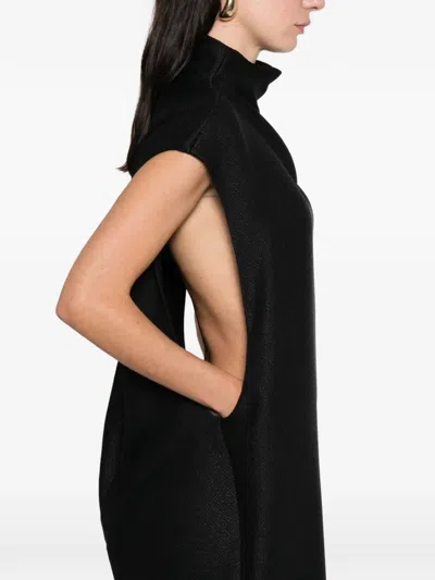 Calvin Klein Collection Thea Mock-neck Maxi Dress In Black