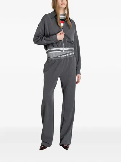 Gaëlle Zip Logo Top In Gray