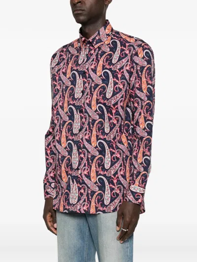 Etro Blue Shirts Men In Pink