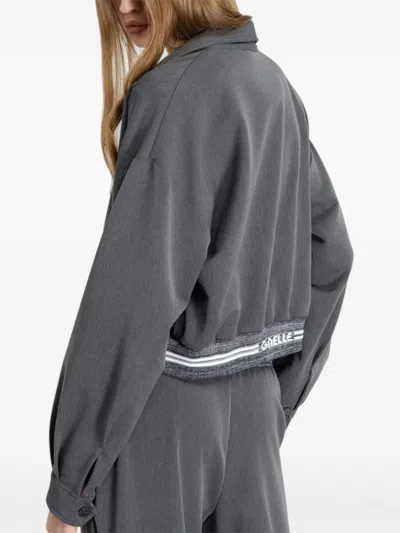 Gaëlle Zip Logo Top In Gray