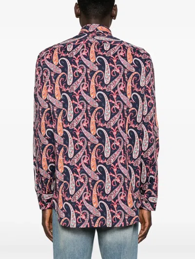 Etro Blue Shirts Men In Pink