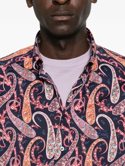Etro Blue Shirts Men In Pink