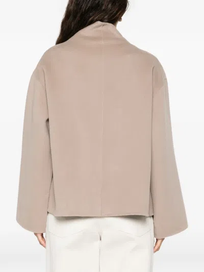 Soft Goat Open-front Short Oversized Coat In Multi