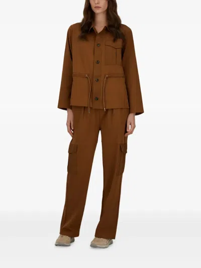 Herno Pleated Trousers In Brown