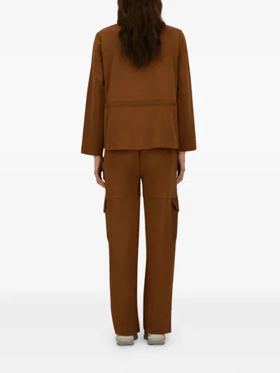 Herno Pleated Trousers In Brown