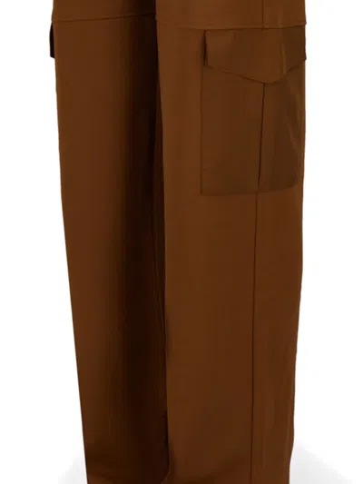 Herno Pleated Trousers In Brown