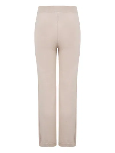 Peserico Ribbed Silk-wool Trousers In Brown