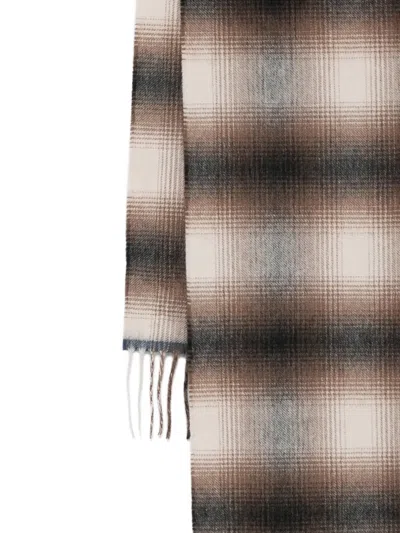 Begg X Co Plaid Fringed Scarf In Brown