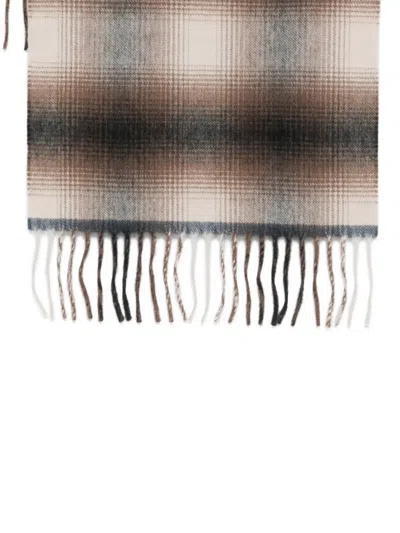 Begg X Co Plaid Fringed Scarf In Brown