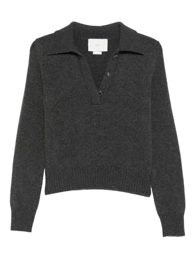 Vanisé Polo-collar Sweater In Gray