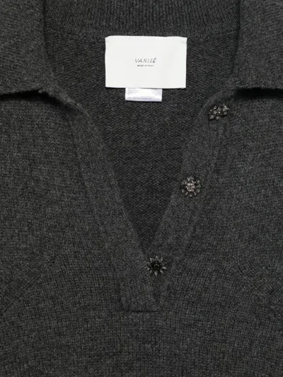 Vanisé Polo-collar Sweater In Gray