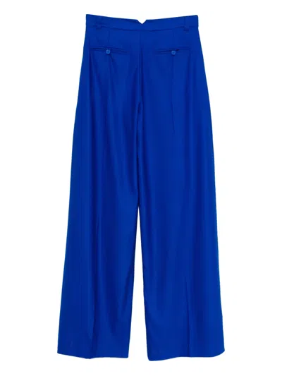 David Koma Pleated-front Trousers In Blue