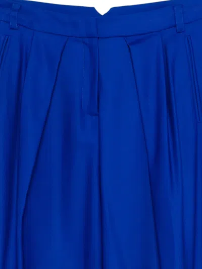 David Koma Pleated-front Trousers In Blue