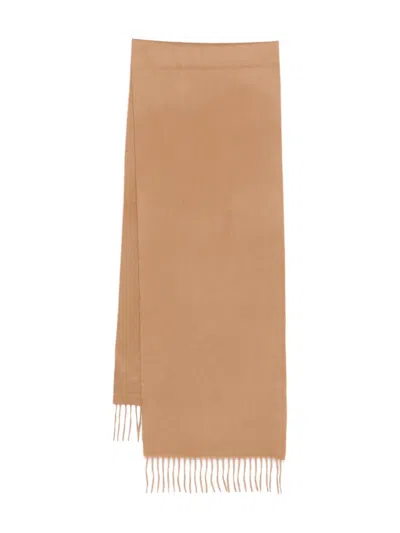 Begg X Co Fringed Plain Scarf In Brown