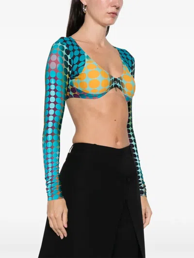 Jean Paul Gaultier Polka Dot Pattern Cover-up In Blue