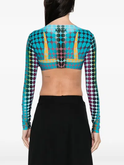 Jean Paul Gaultier Polka Dot Pattern Cover-up In Blue