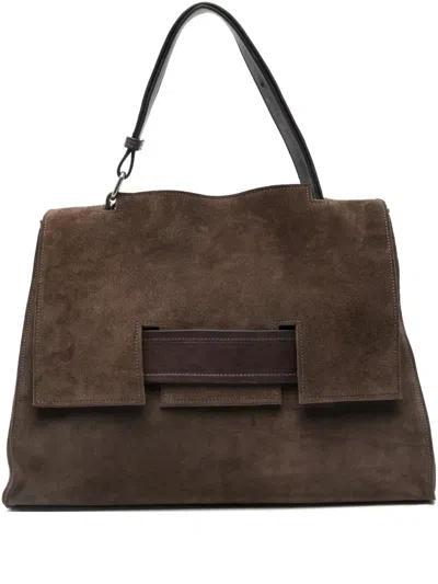Sommet Flap Strap Tote Bag In Brown
