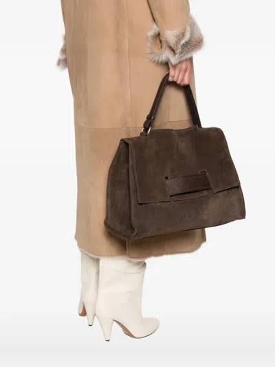 Sommet Flap Strap Tote Bag In Brown
