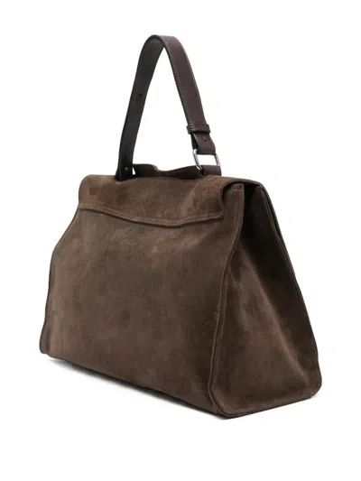 Sommet Flap Strap Tote Bag In Brown