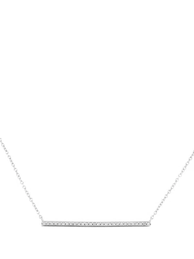 Pre-owned Lb Exclusive 14k White Gold Diamond Embellished Necklace In Silver