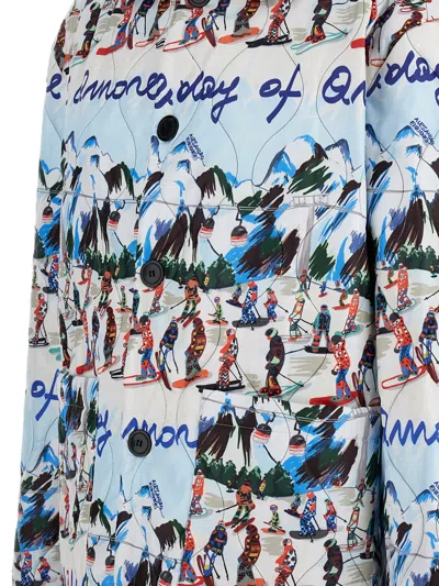 Alessandro Enriquez Printed Buttoned Jacket In Blue