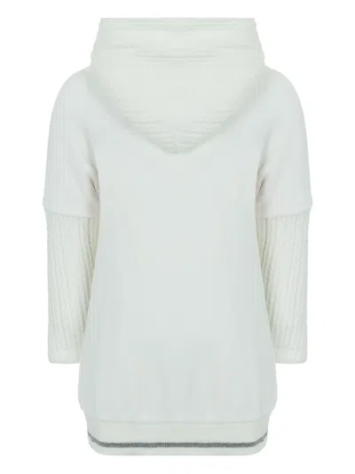 Lapin House Hooded Embellished Dress In White