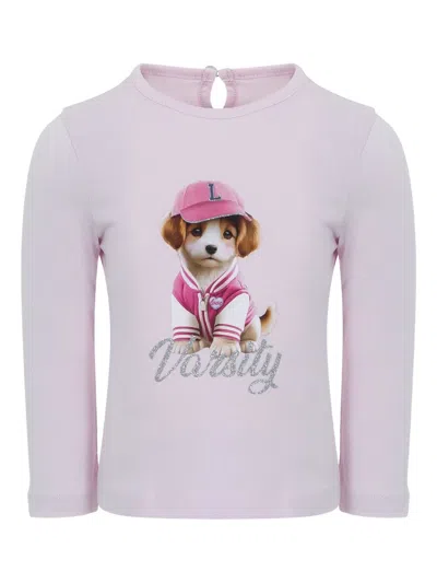 Lapin House Puppy-print Long-sleeve Top In Pink