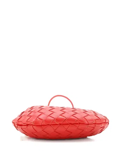 Pre-owned Bottega Veneta Sardine Top Handle Bag Intrecciato Nappa Mini Satchel In Red